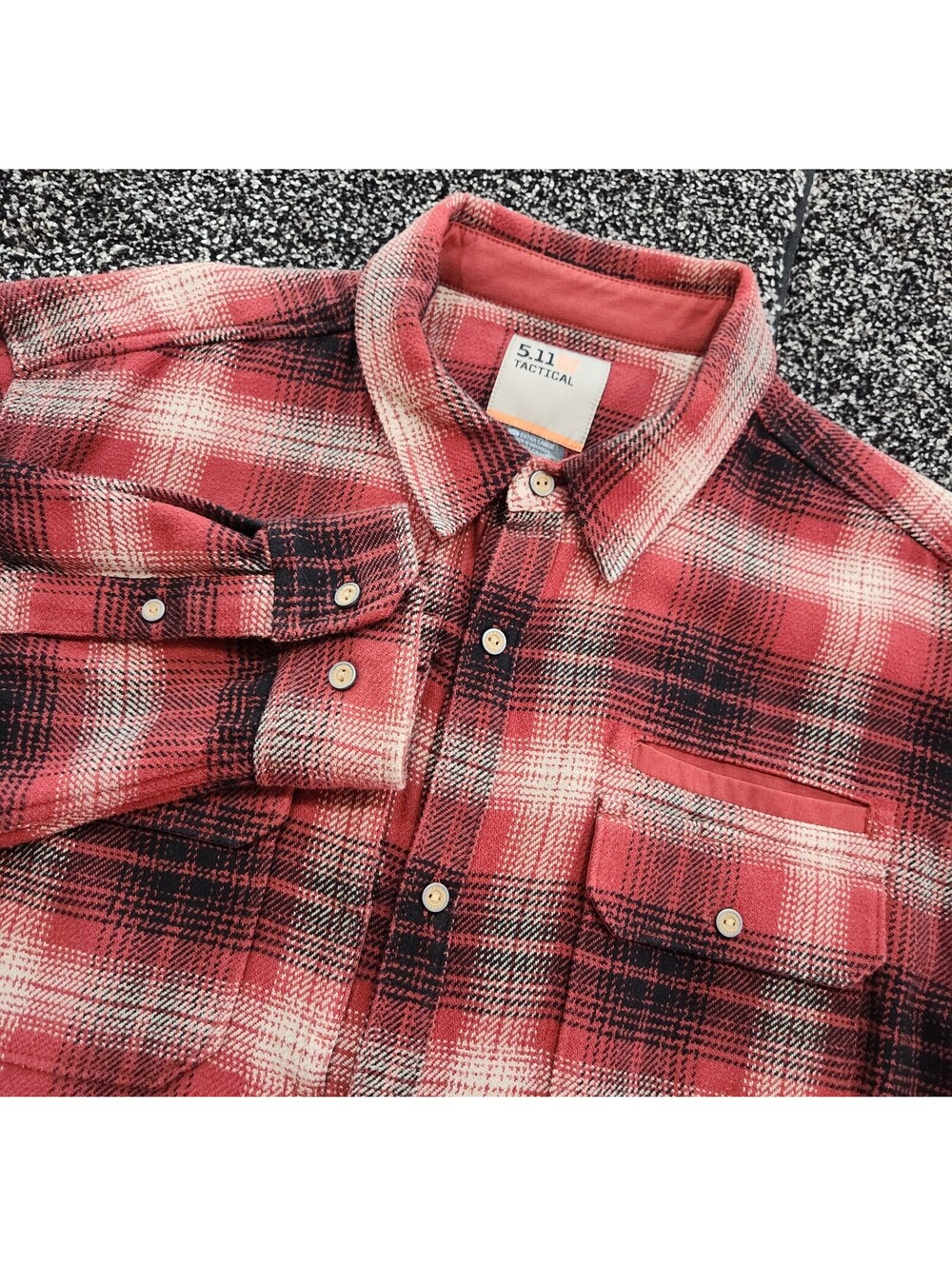 5.11 Tactical Shirt Mens XL Red Plaid heavy Flannel Long Sleeve Button Up shirt